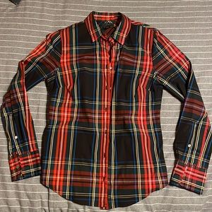 J Crew button up plaid shirt. size 4 slim